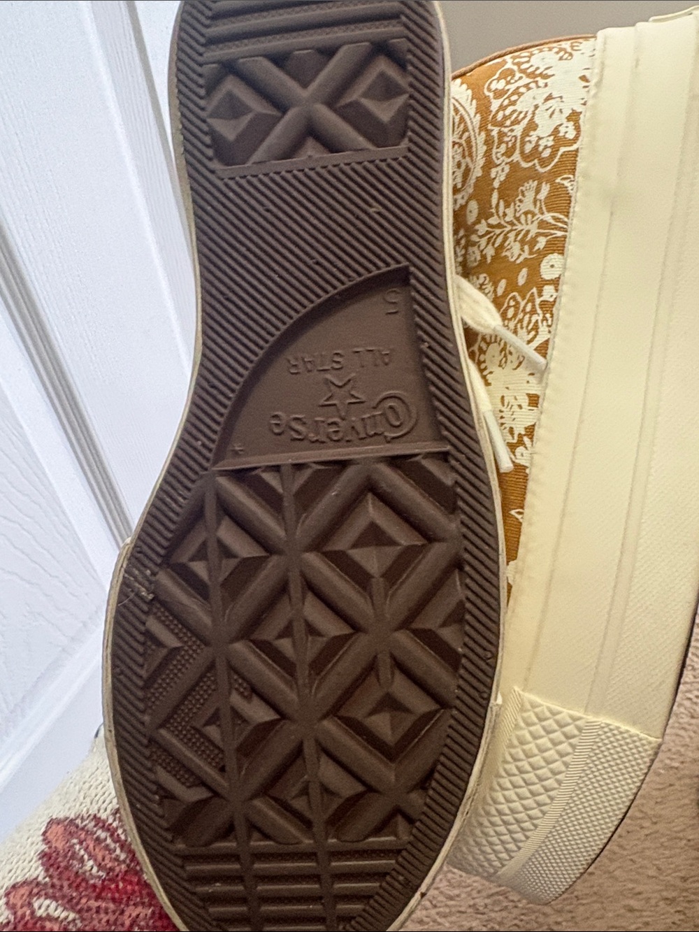 Converse Tan Paisley High-Top Lace-Up Sneakers - Picture 3 of 3